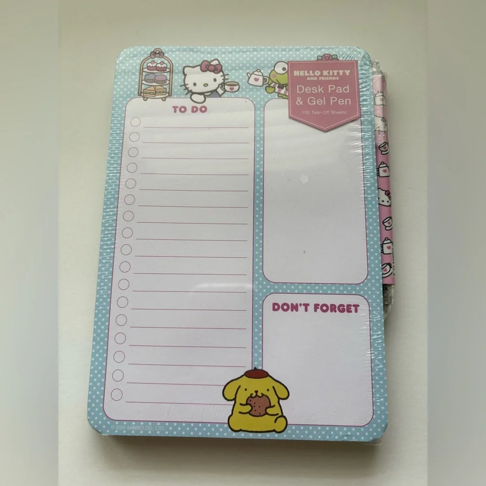 Sanrio Hello Kitty Pink Desk Pad and Pen Set